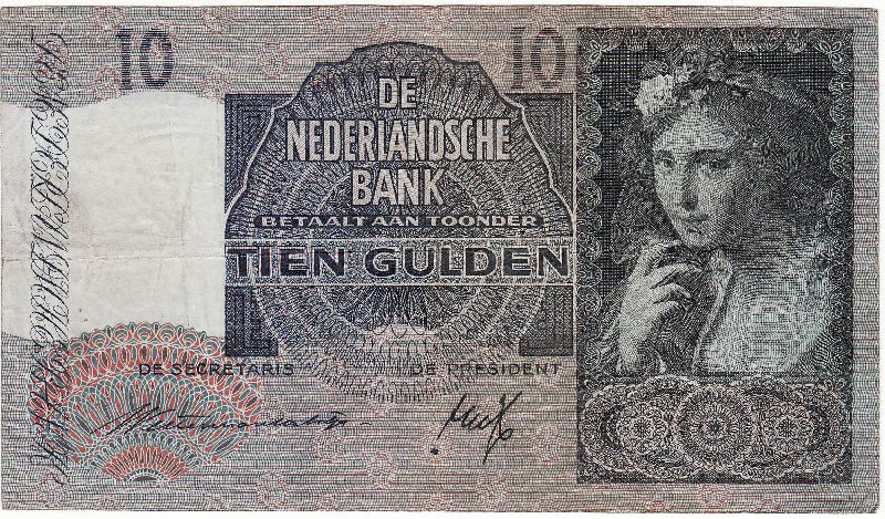 (afbeelding voor) 10 Gulden 1940 ZF Meisje met de druiven 42-1